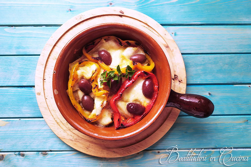 Millefoglie di pane carasau e peperoni