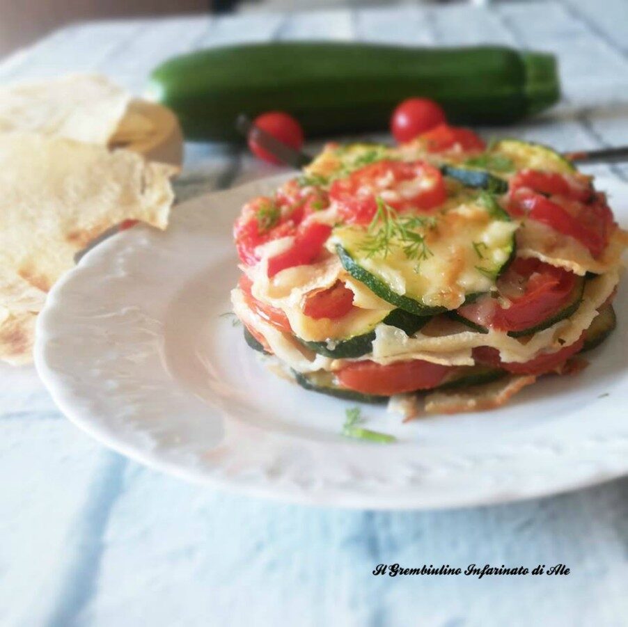 Millefoglie di pane carasau.
