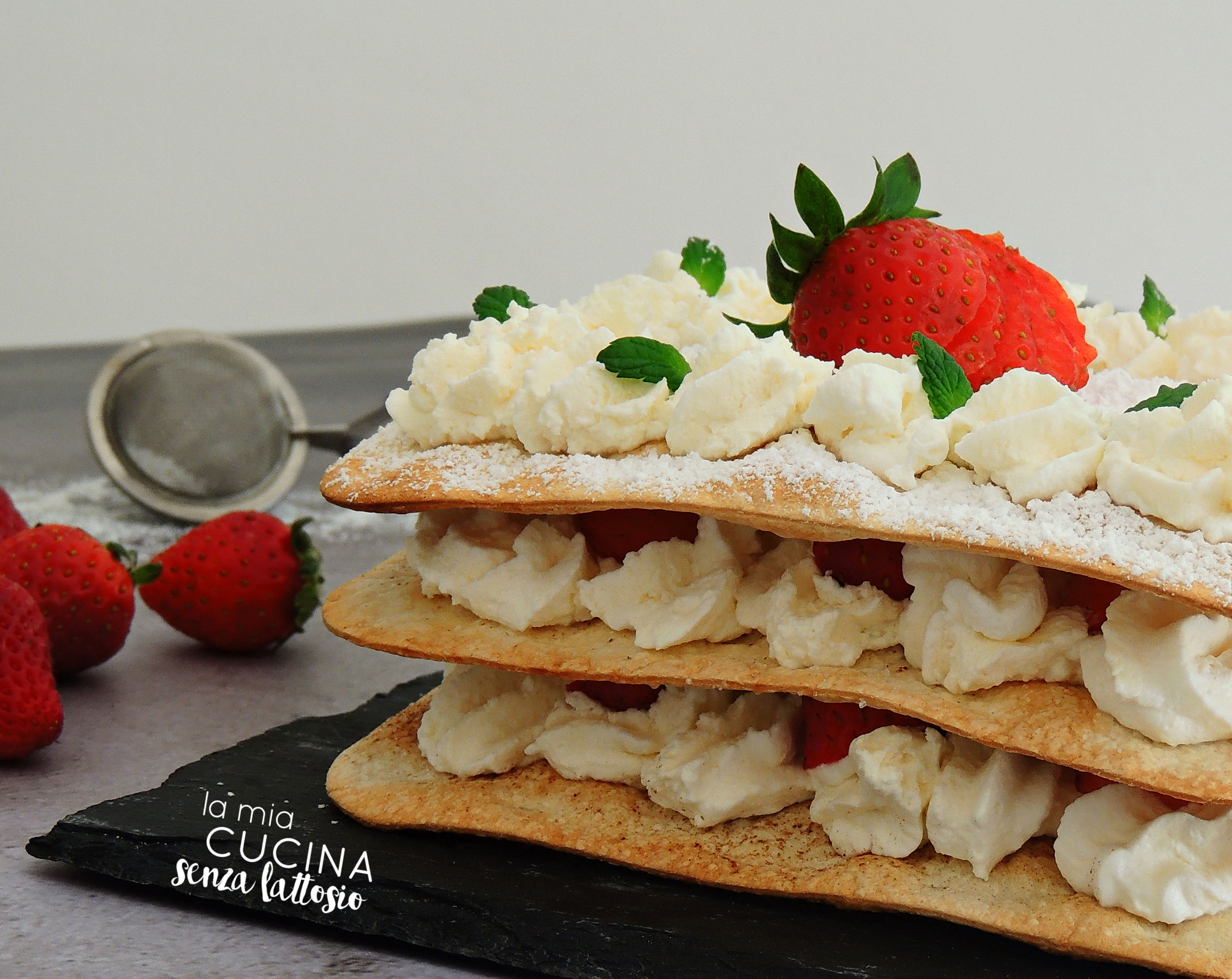 Millefoglie mascarpone e fragole – senza lattosio