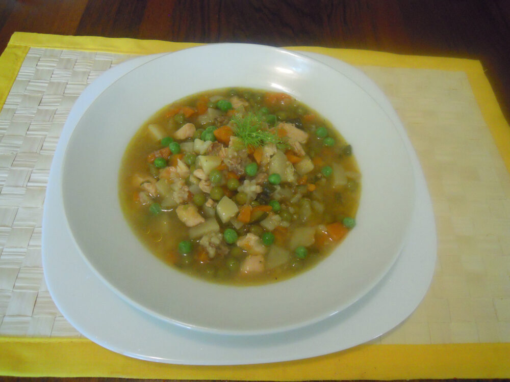 Minestra  dell’orto con pollo e riso