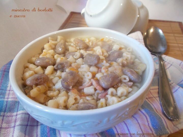 Minestra di borlotti e zucca