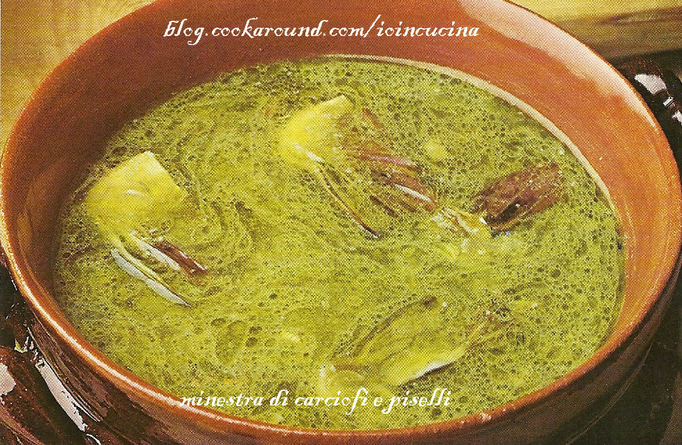 Minestra di carciofi e piselli