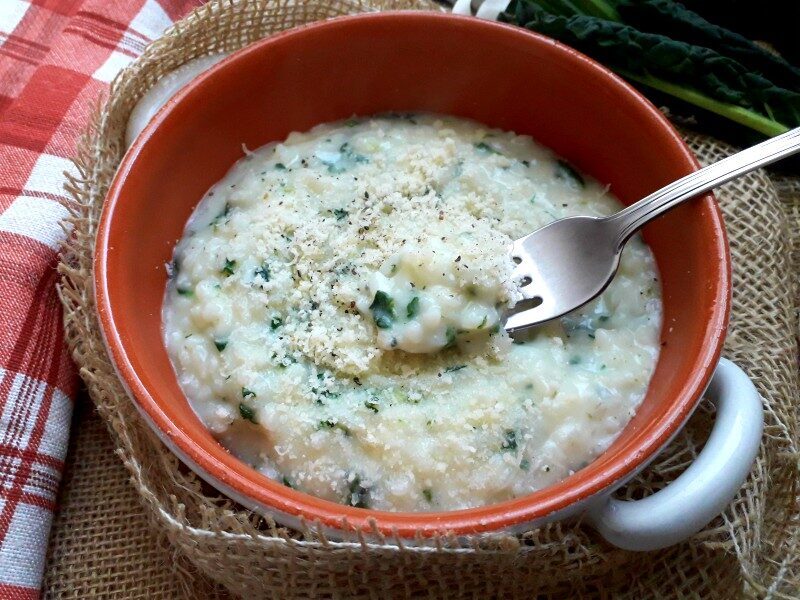 Minestra di cavolo nero, taleggio e parmigiano reggiano