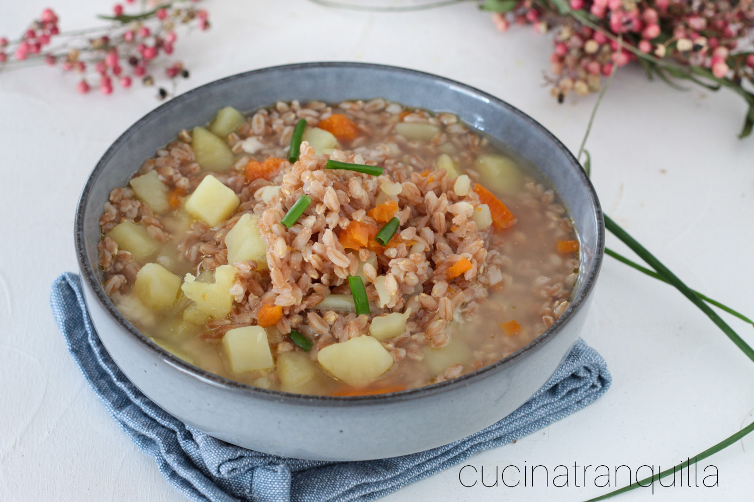 Minestra di farro con patate