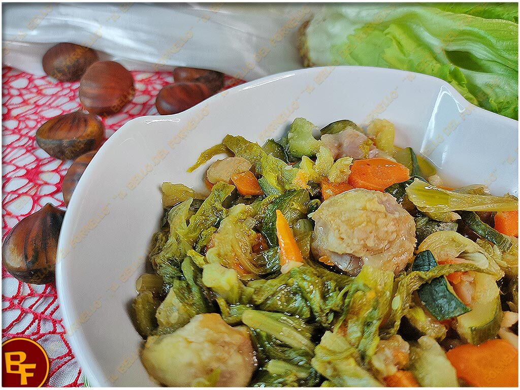 Minestra di scarola e castagne