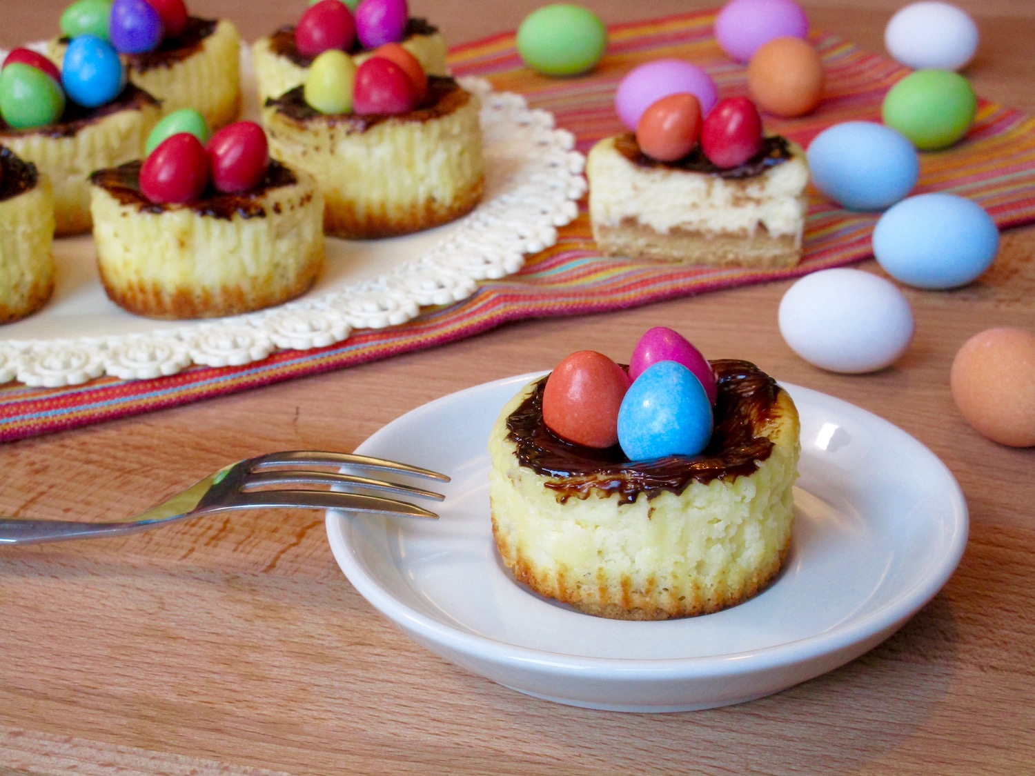 Mini cheesecake nido di pasqua