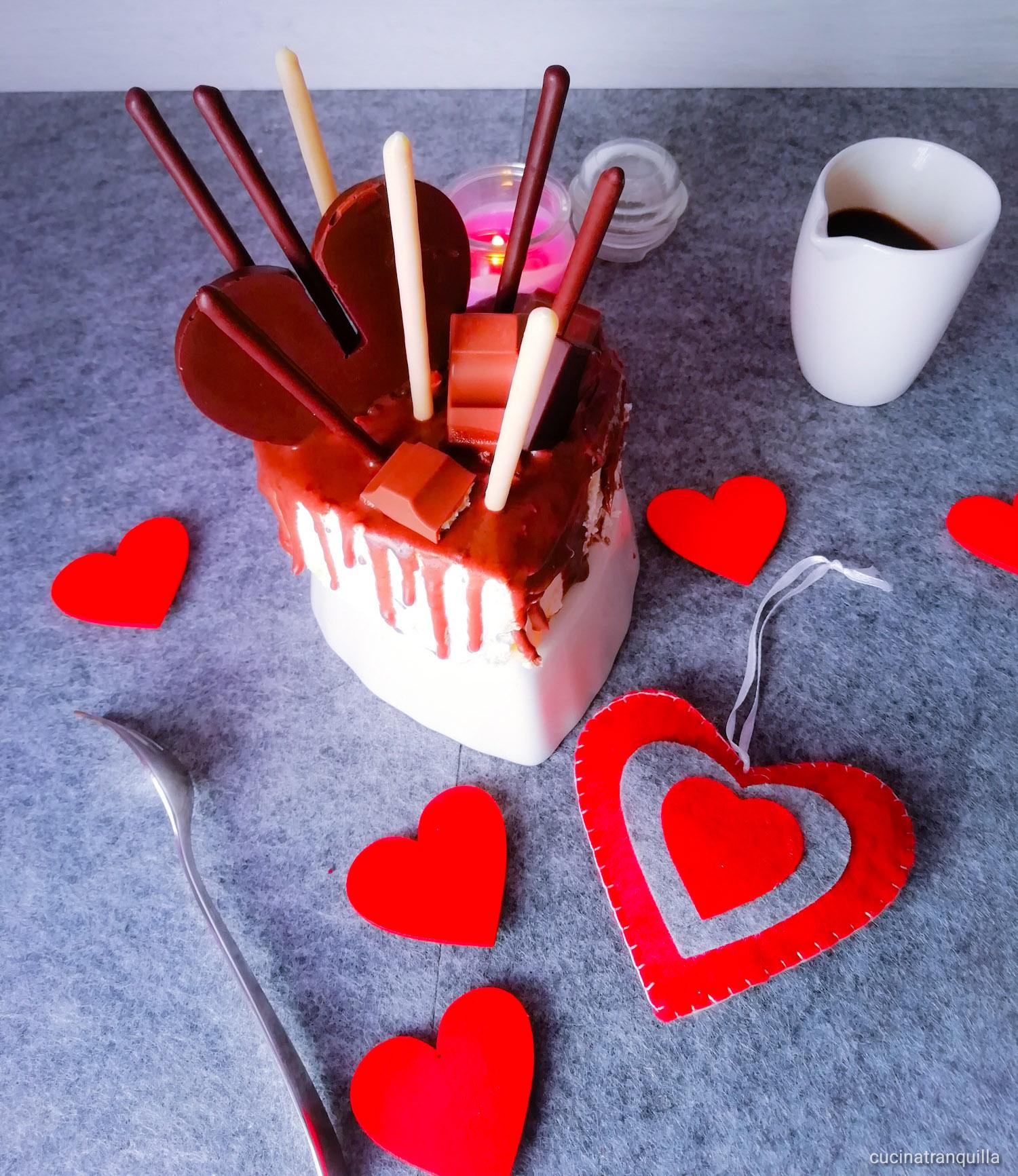 Mini drip cake cuore