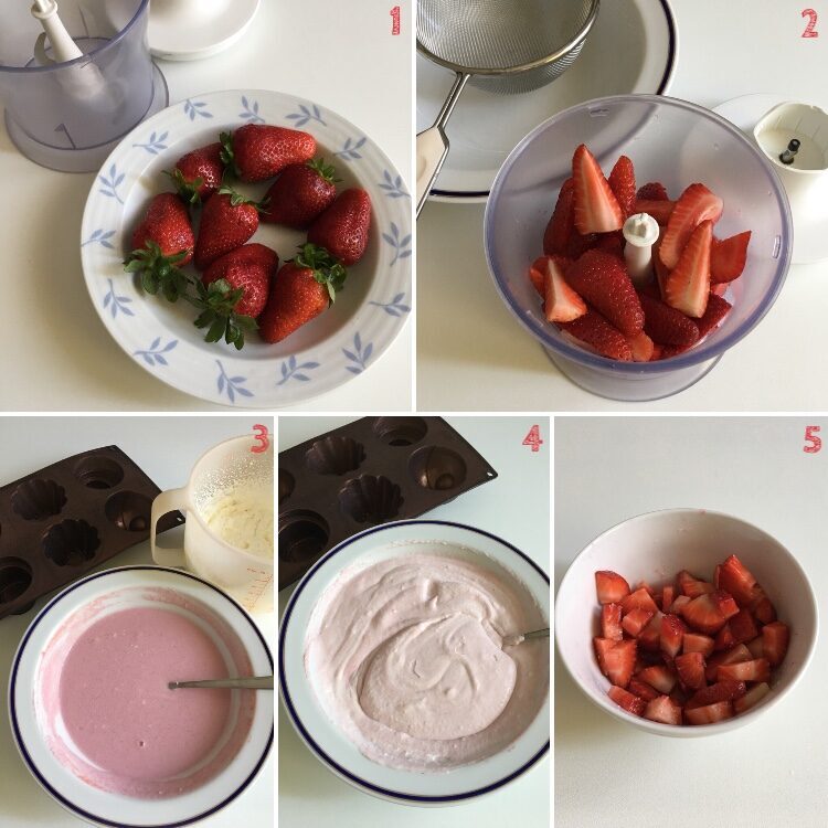 Mini mousse di fragole e ricotta