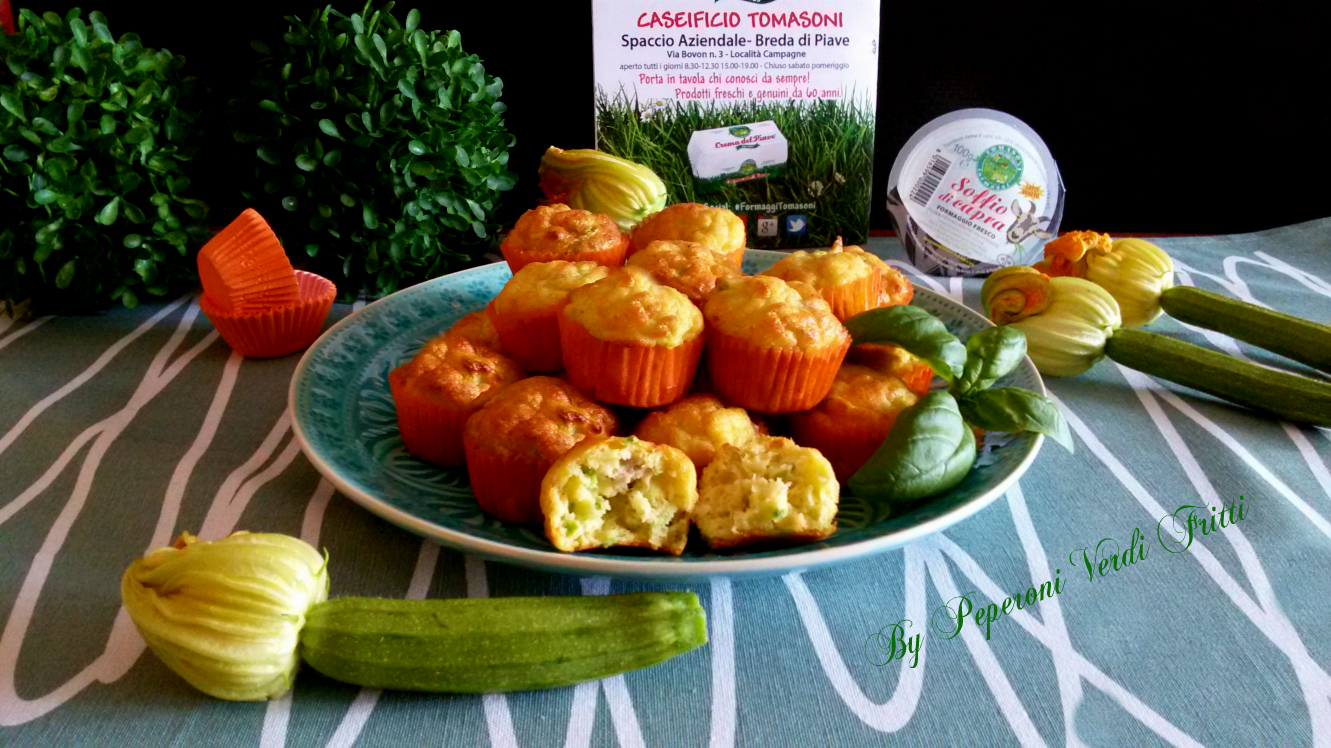 Mini muffin con ricotta tonno e zucchine