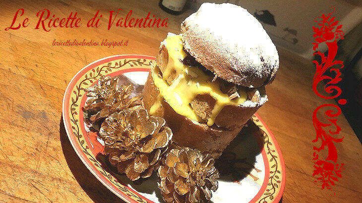 Mini panettone farcito idea # 1: con crema pasticcera e frutti rossi