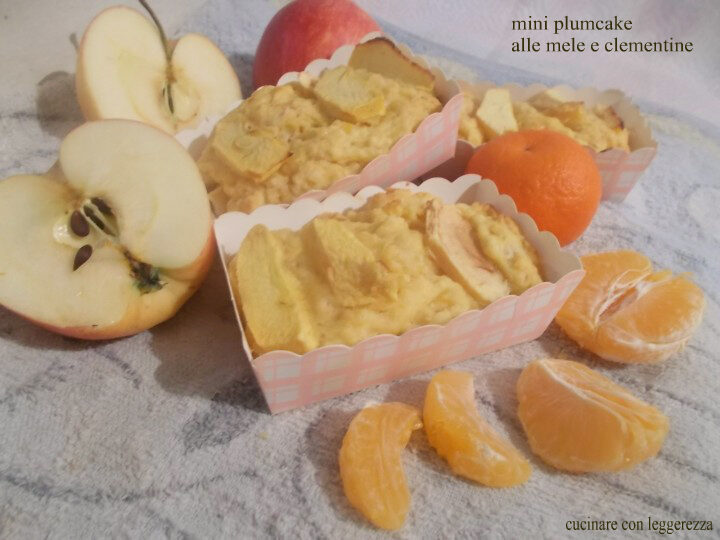 Mini plumcake alle mele e clementine