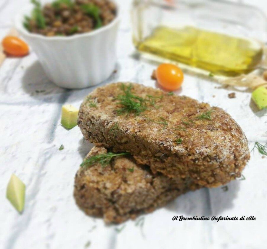 Mini polpettoni di lenticchie e avocado
