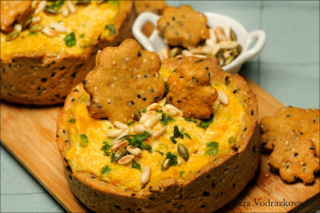 Mini quiche con il ripieno cremoso alla zucca e ricotta