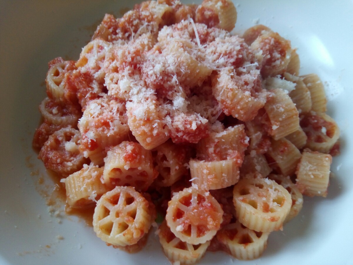 Mini ruote con rag di cavolfiore ~ ricetta per bambini