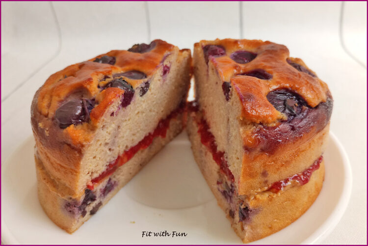 Mini torta proteica di skyr e mirtilli