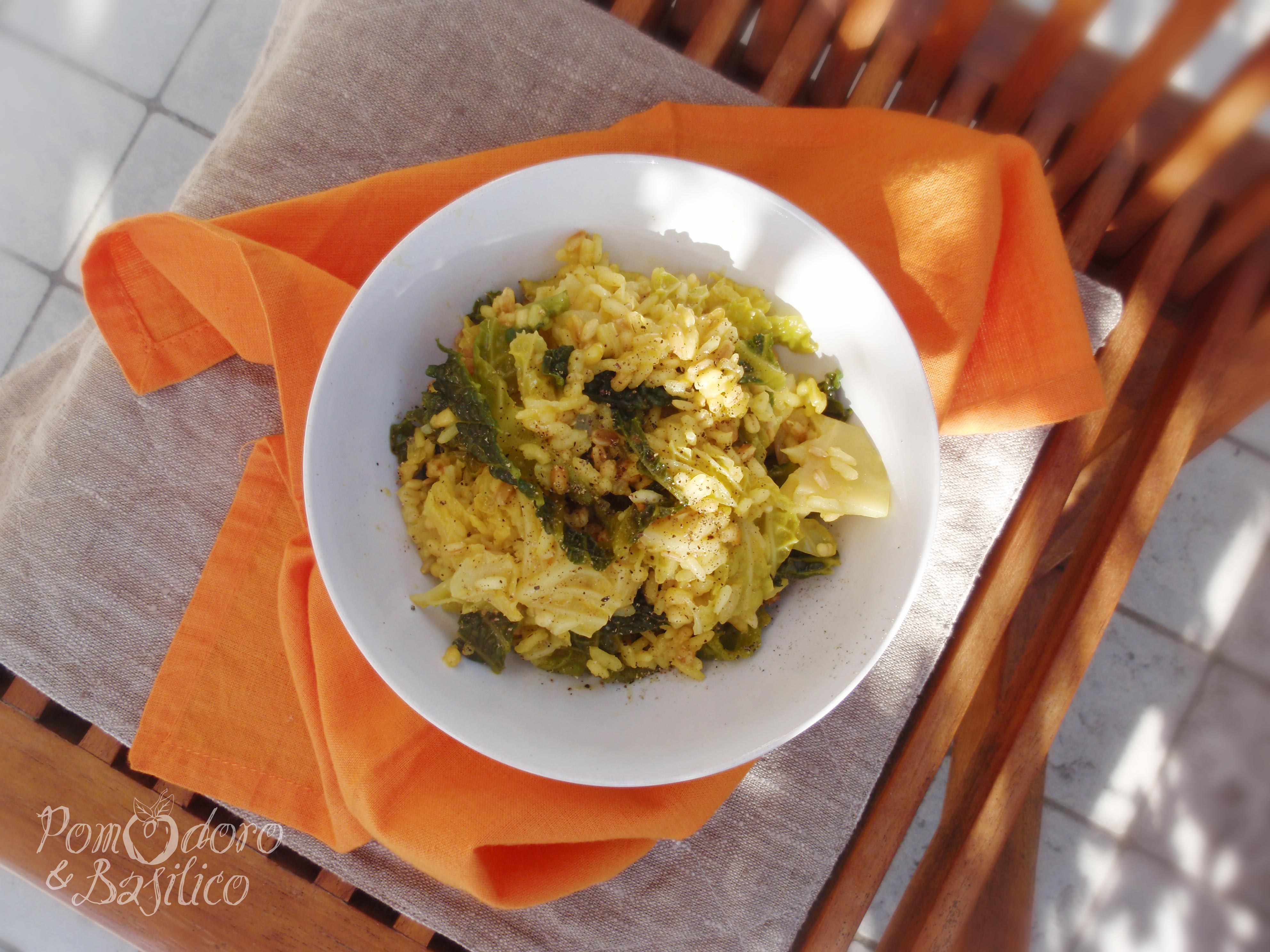 Mix di cereali con verza allo zafferano
