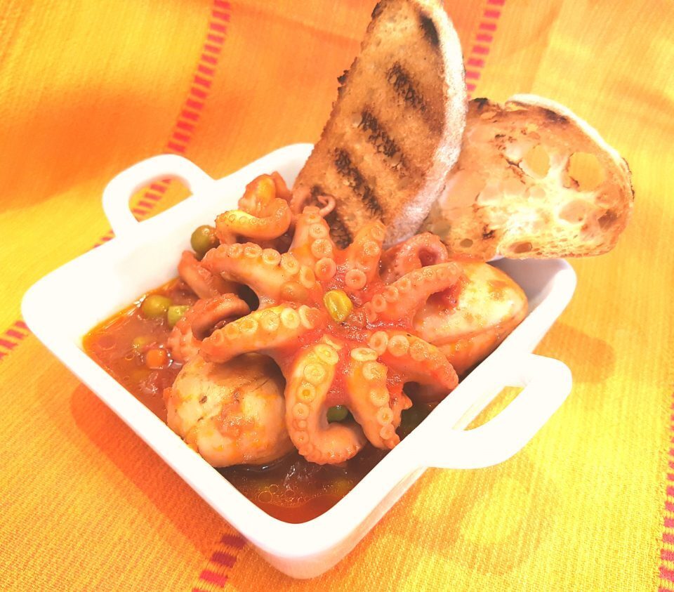 Moscardini con i piselli