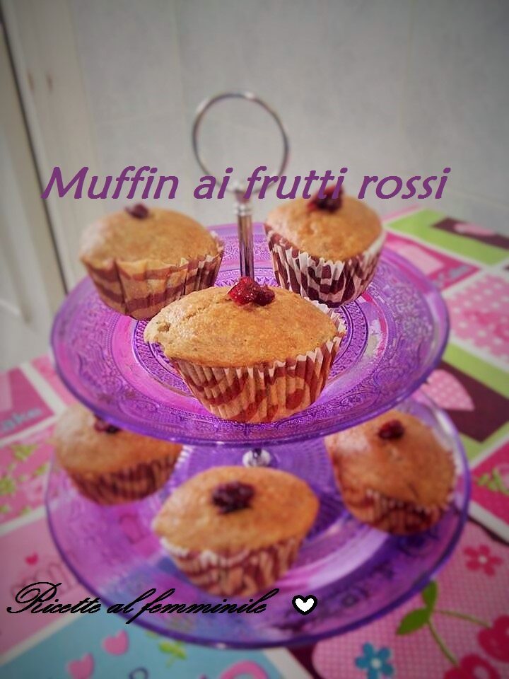 Muffin ai frutti rossi senza uova