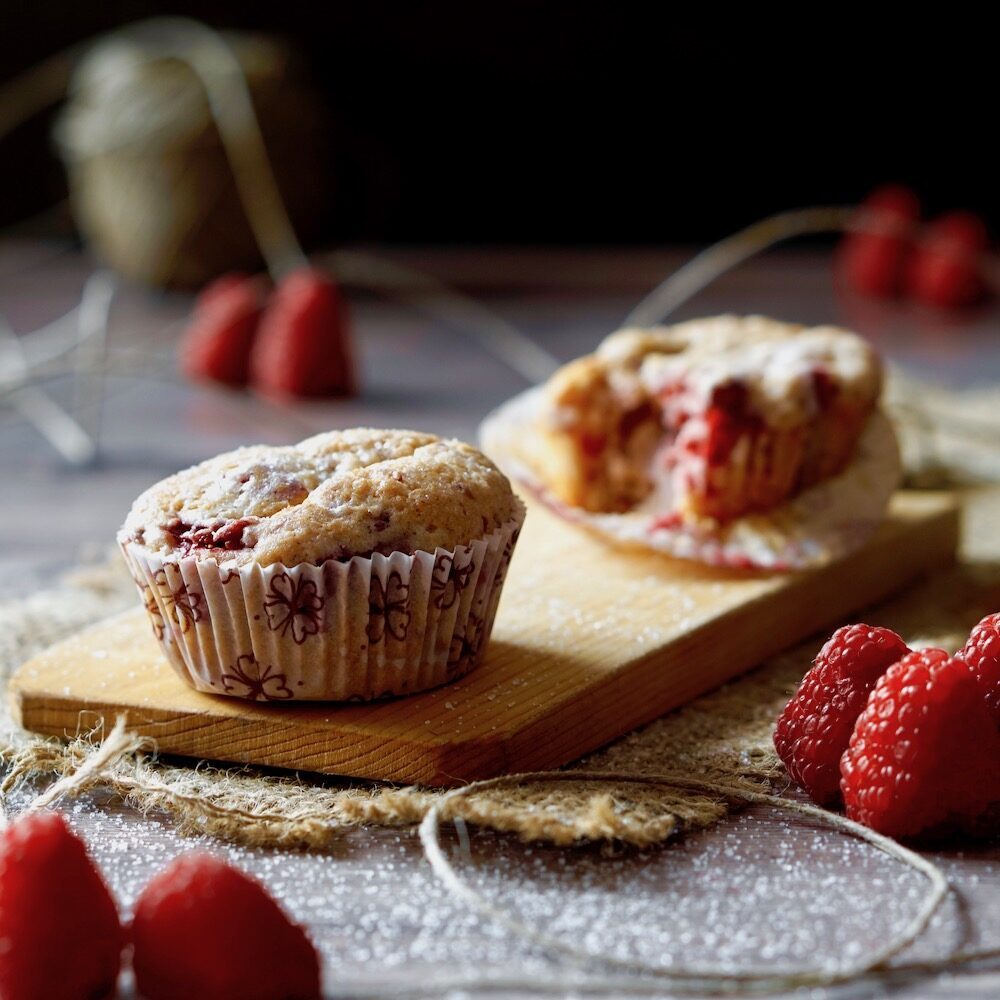 Muffin ai lamponi e limone