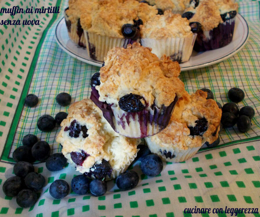 Muffin ai mirtilli senza uova