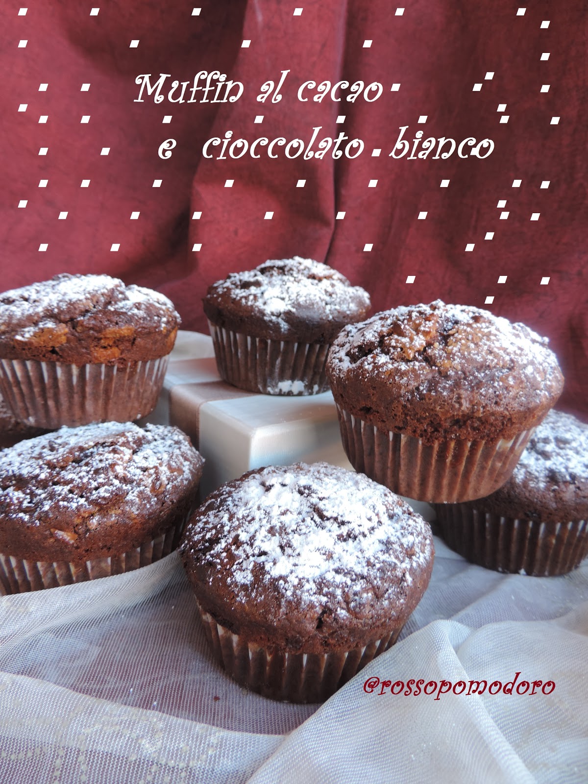 Muffin al cacao e cioccolato bianco