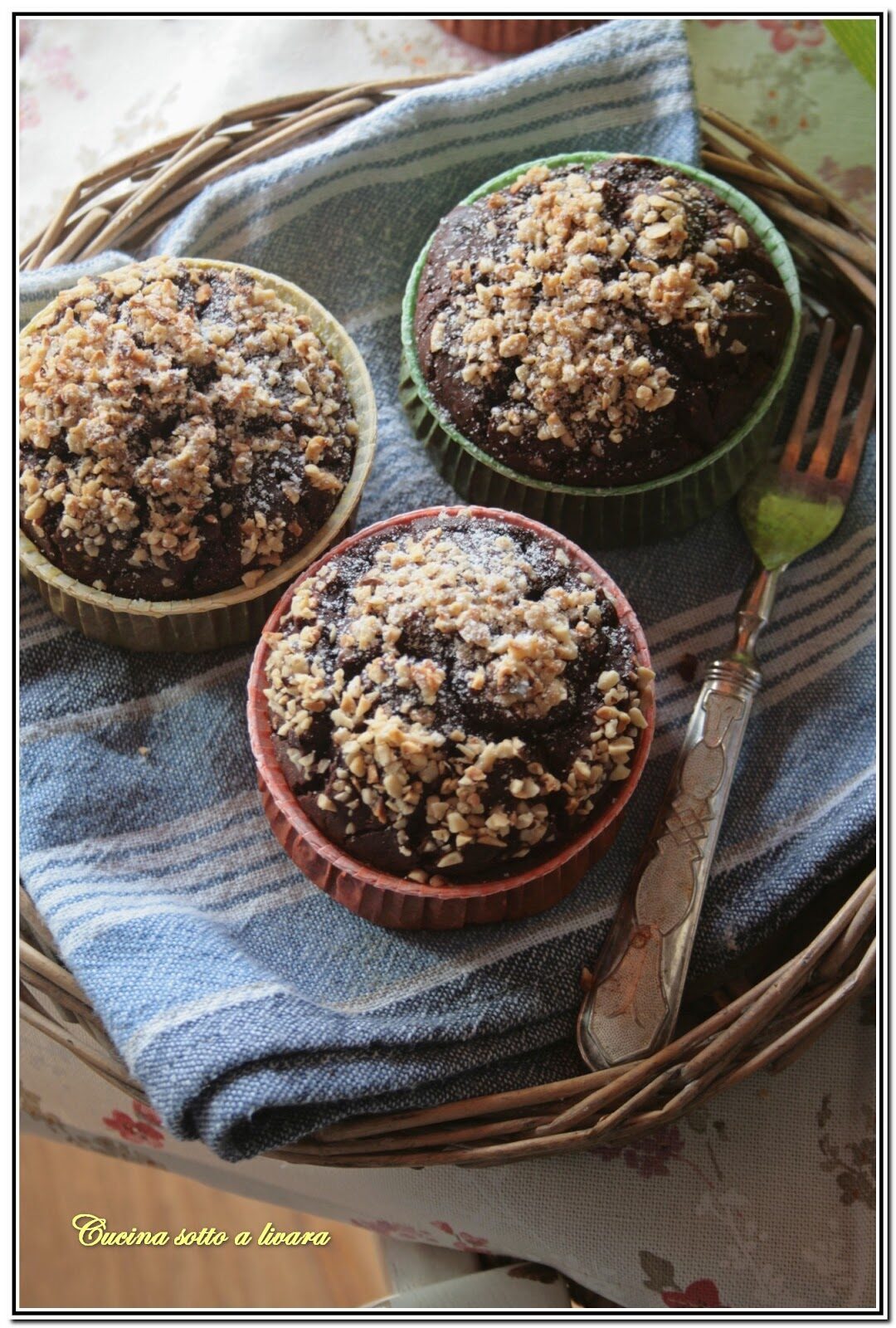 Muffin al cacao e pere con farina di riso