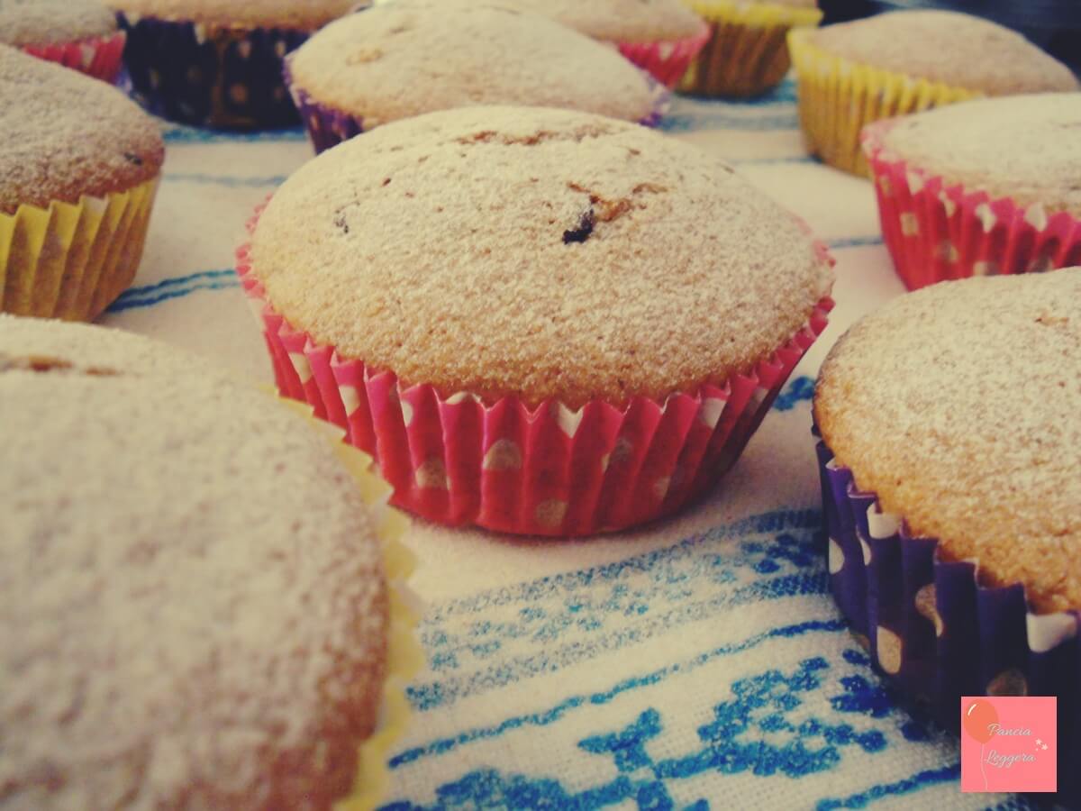 Muffin al tè verde con gocce di fondente