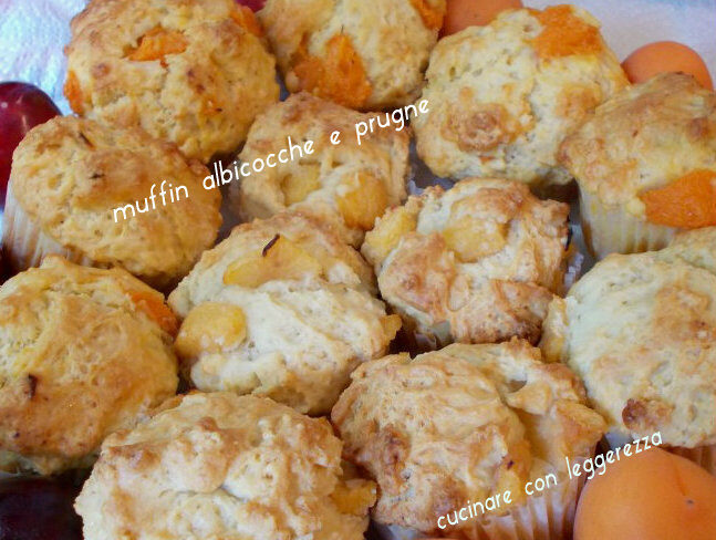 Muffin albicocche e prugne