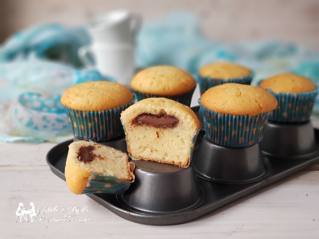 Muffin alla ricotta con cuore di nutella