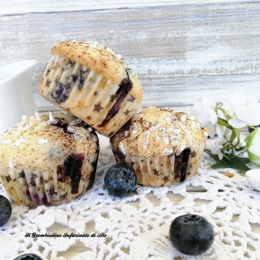 Muffin all’acqua con mirtilli