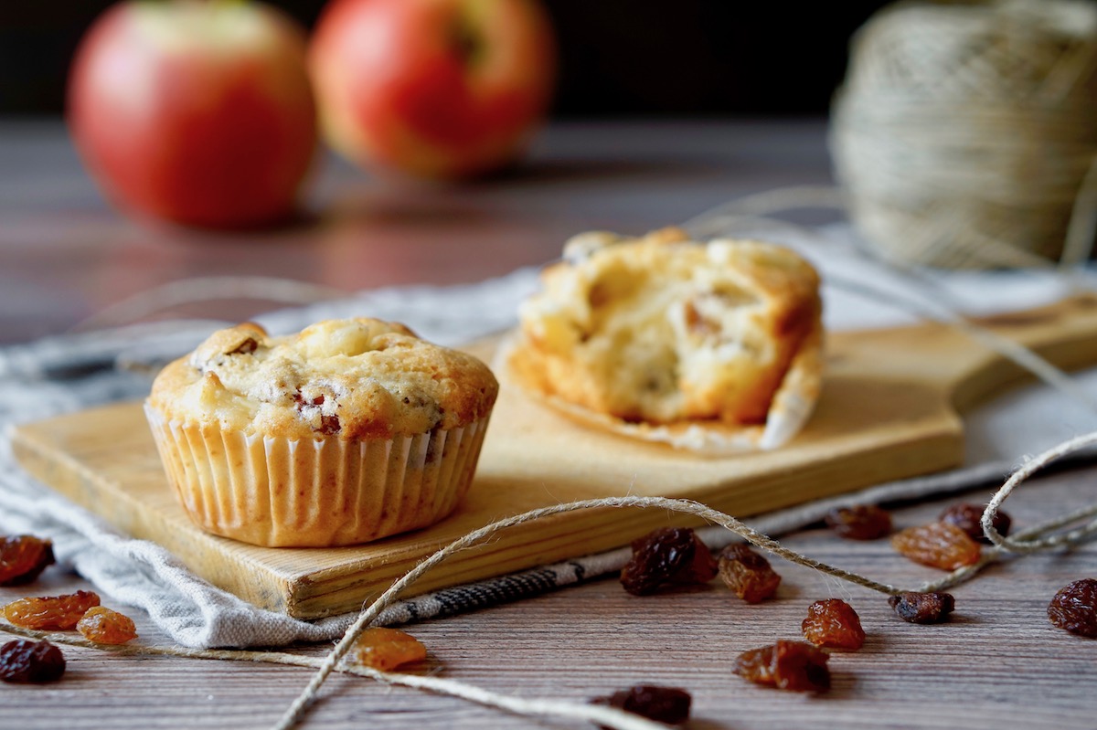 Muffin alle mele e uvetta