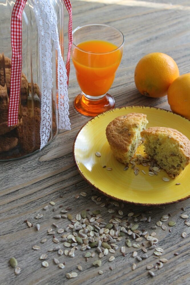 Muffin arancia e cereali