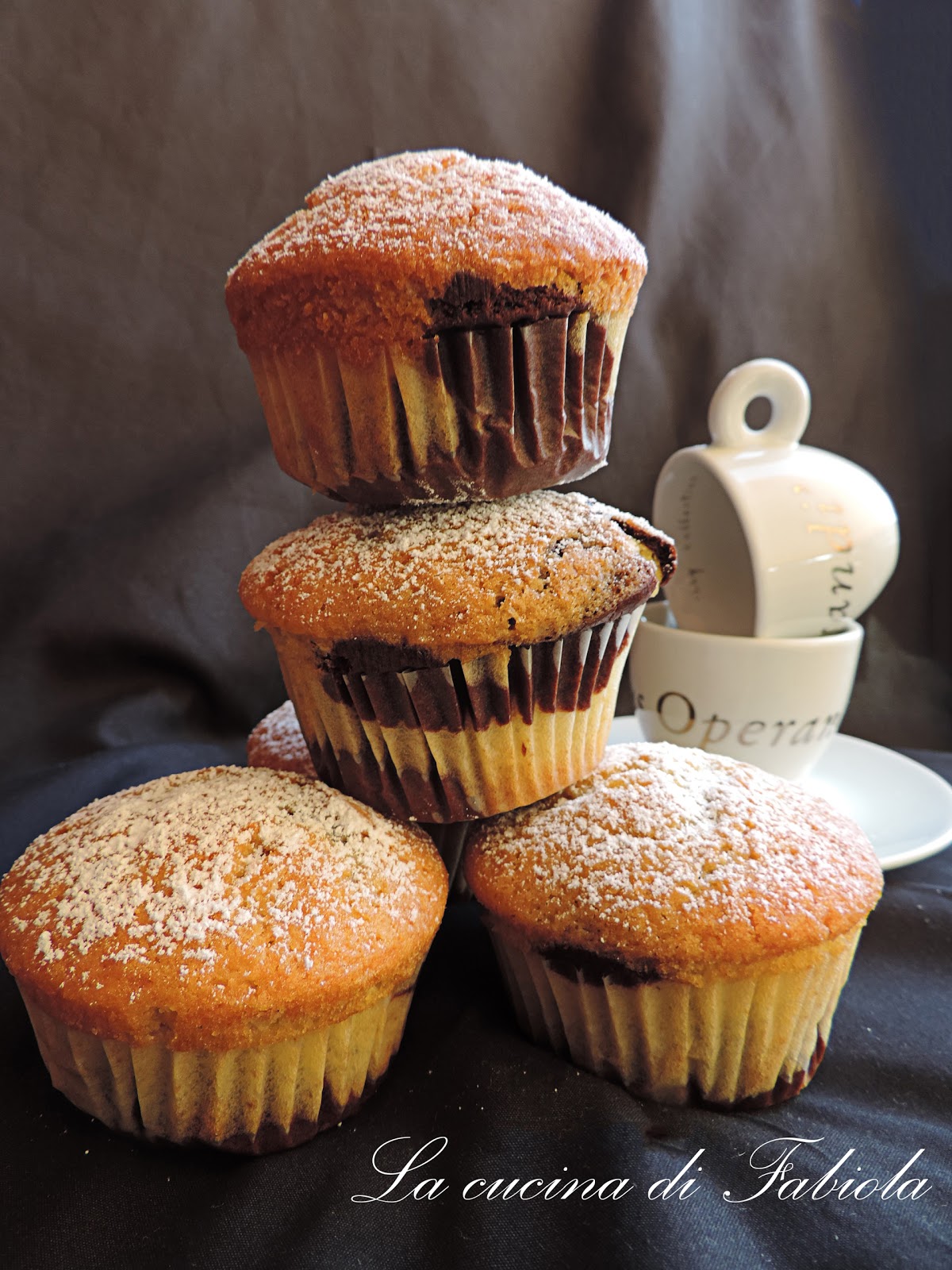 Muffin bicolore vaniglia cacao  (senza burro)