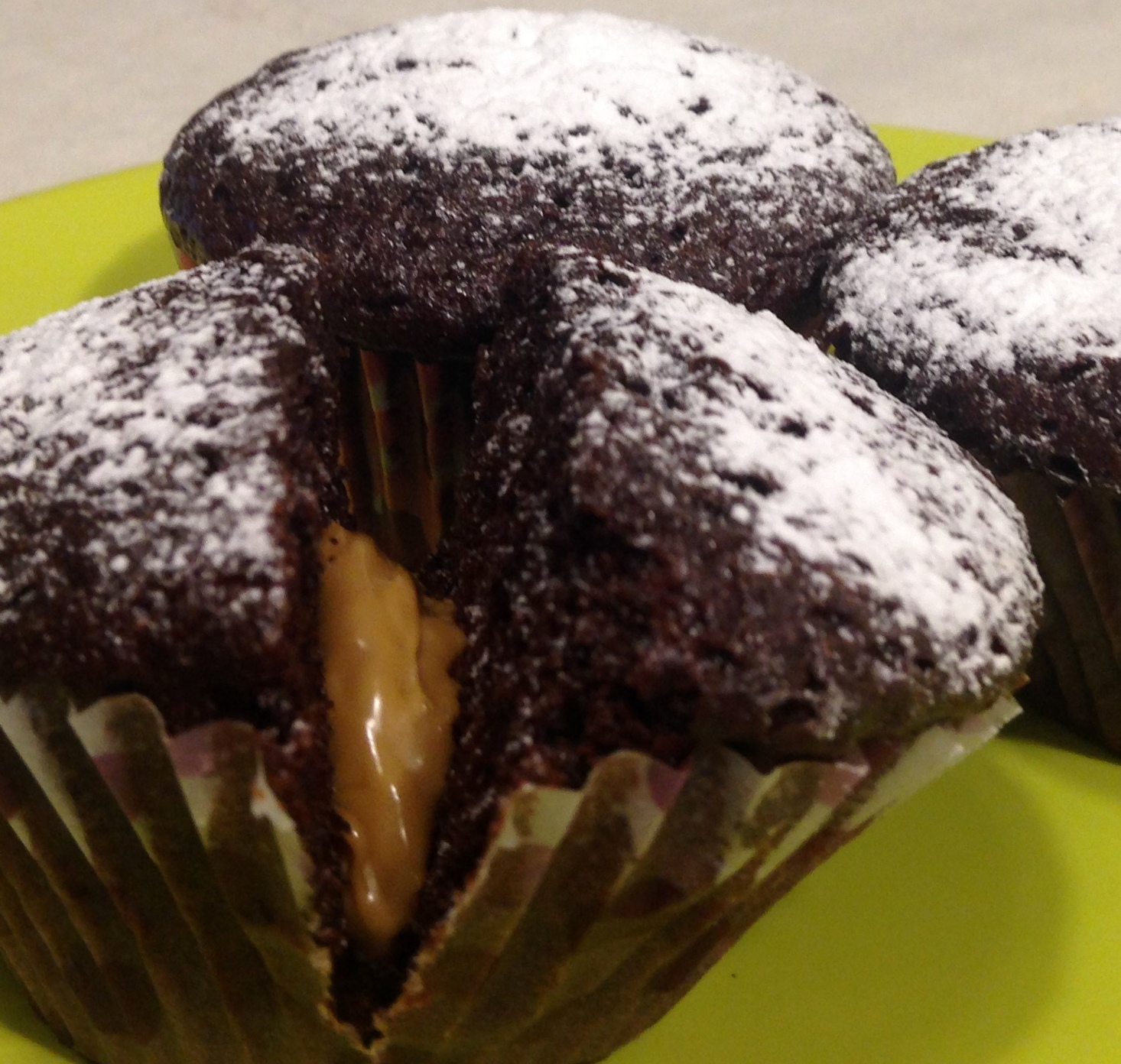 Muffin ciocco pistacchio con cuore al pistacchio