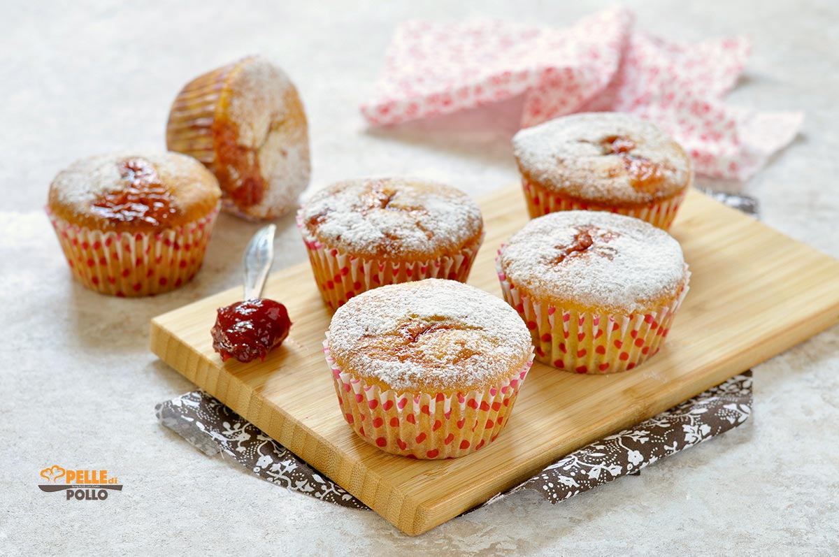 Muffin con cuore di marmellata e mascarpone