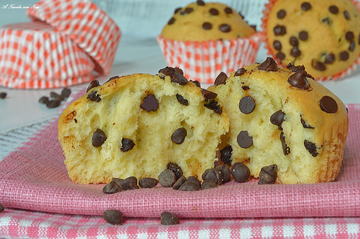 Muffin con gocce di cioccolato senza burro