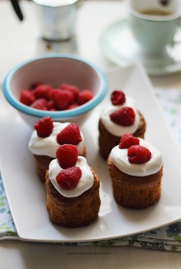 Muffin con panna e lamponi [ senza burro – senza latte ]
