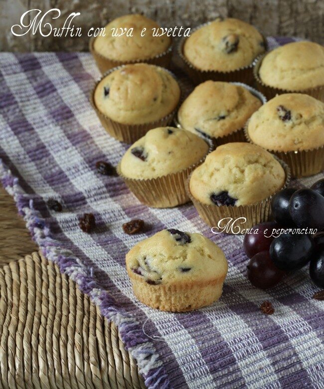 Muffin con uva e uvetta