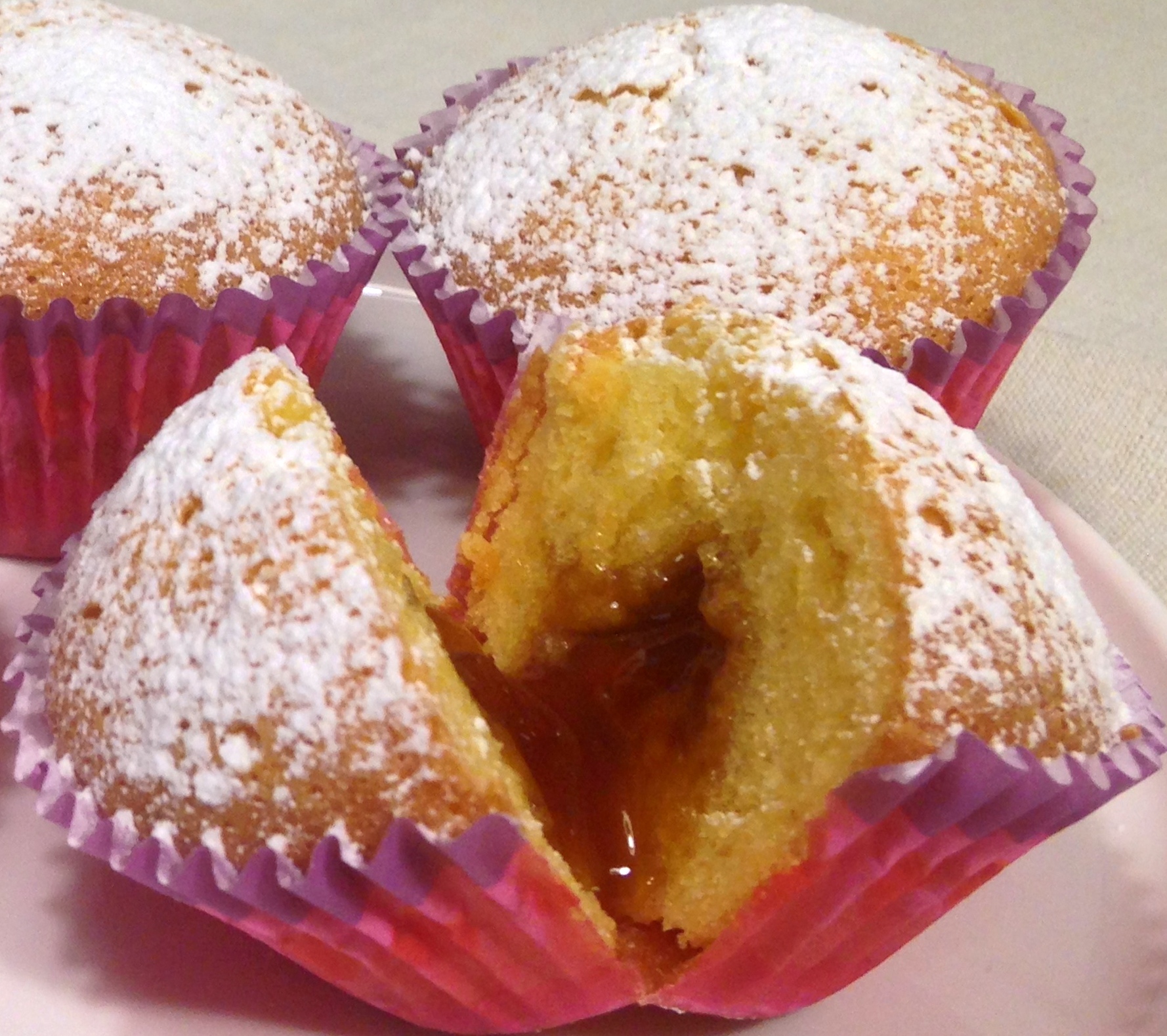 Muffin cuore morbido alla marmellata
