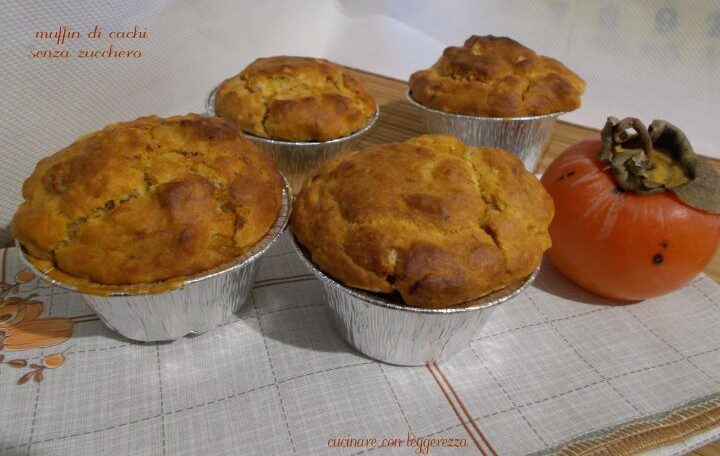 Muffin di cachi senza zucchero