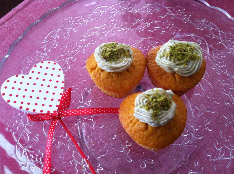 Muffin di carote con crema di pistacchio