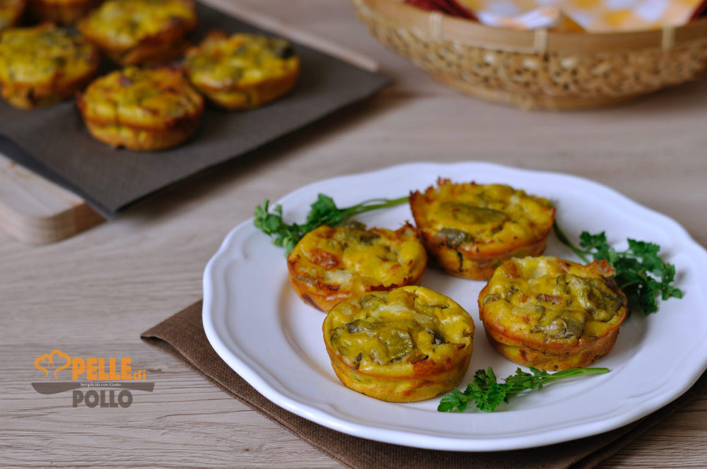 Muffin di frittata ai carciofi