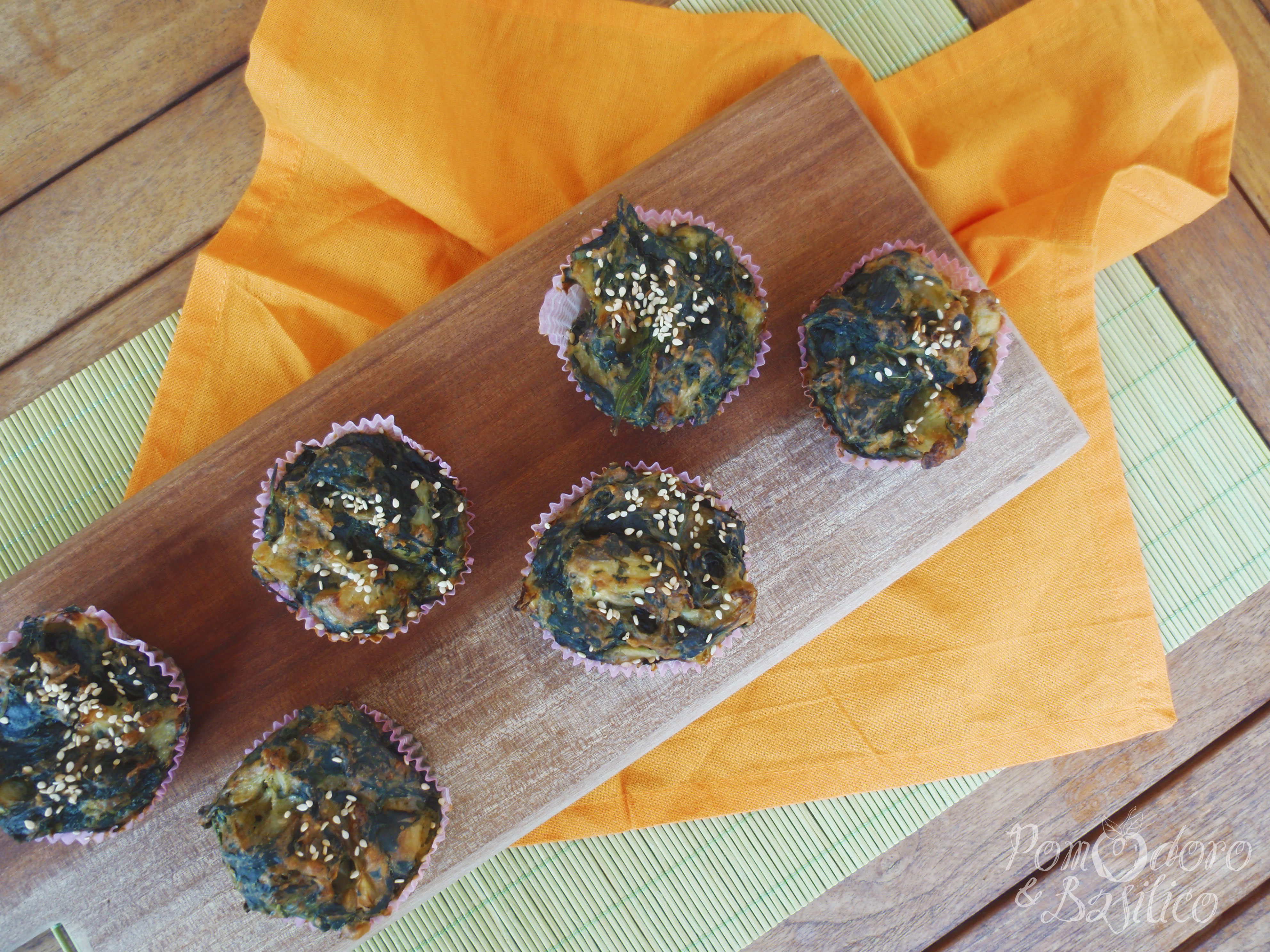 Muffin di segale con spinaci e cavolfiore