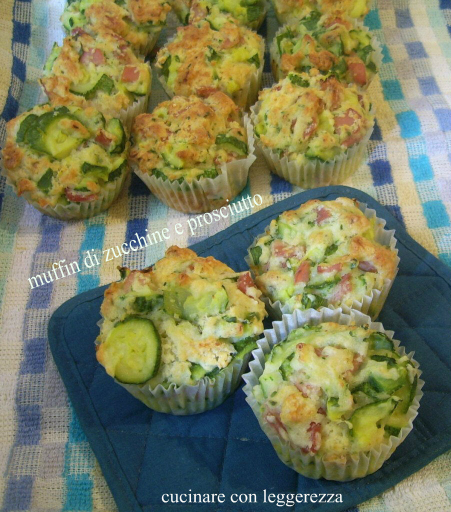 Muffin di zucchine e prosciutto