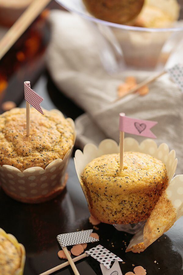 Muffin farina di mais e semi di papavero