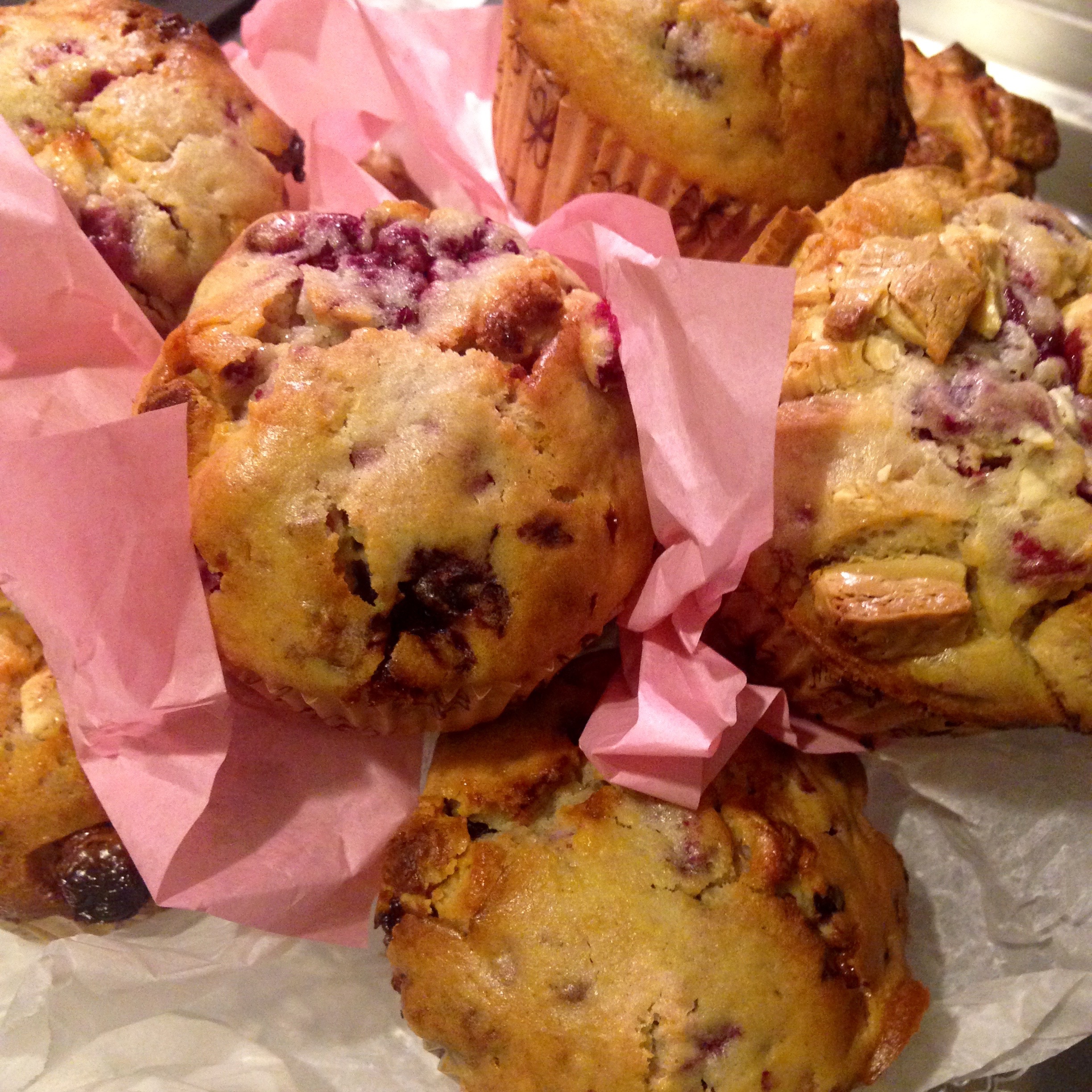 Muffin lamponi e cioccolato bianco