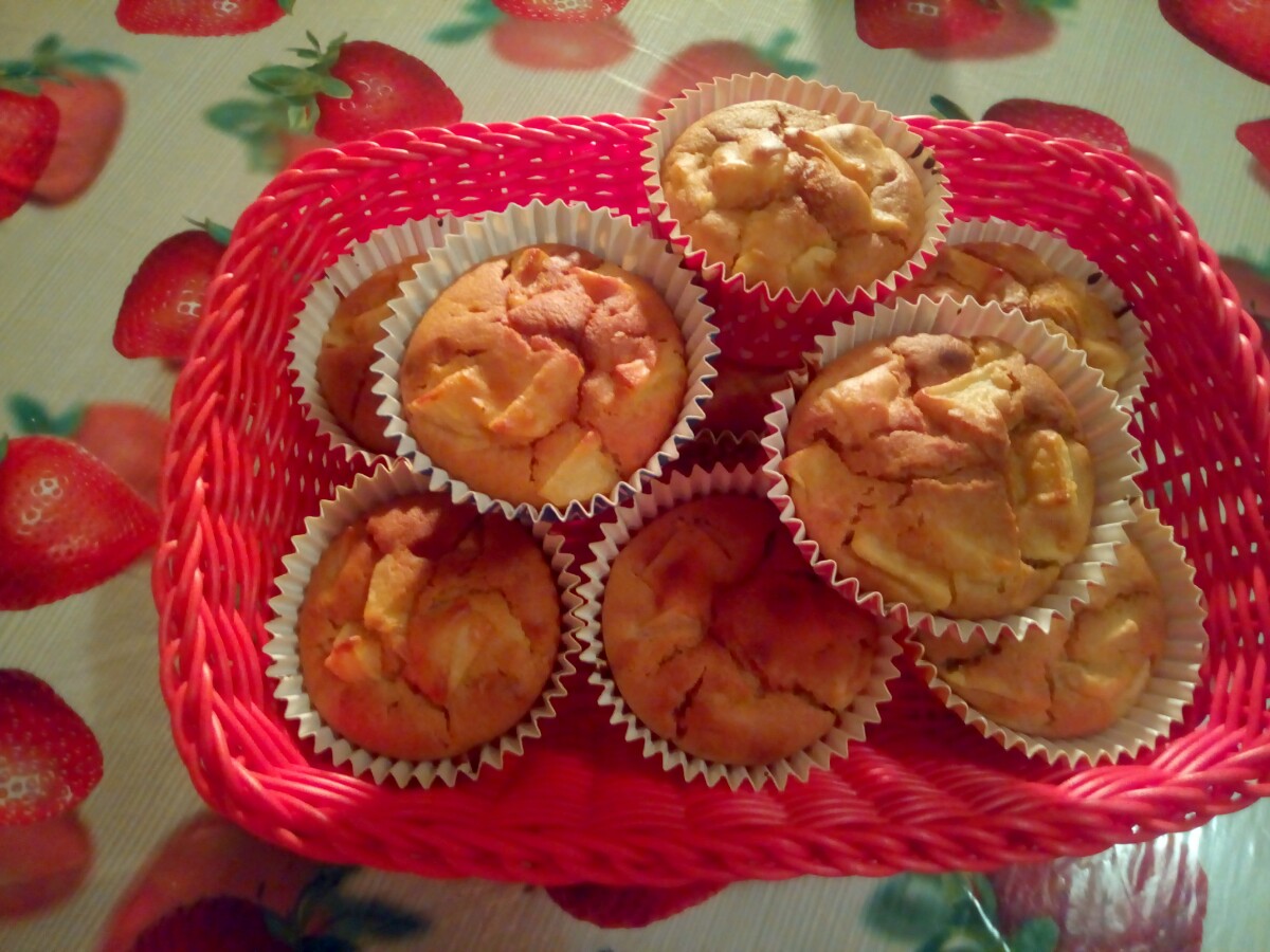 Muffin mela e cannella con fruttosio.