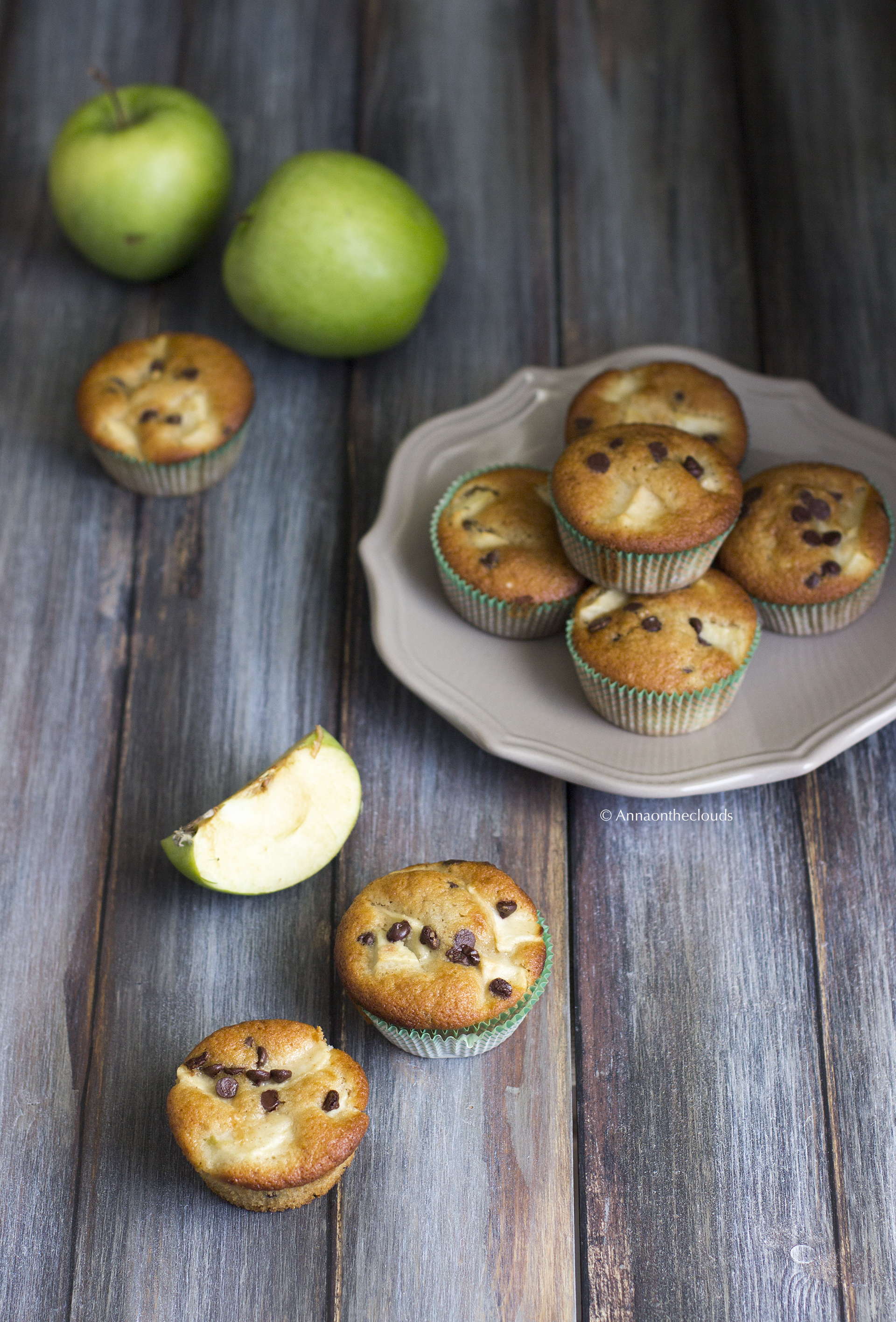Muffin mele e cioccolato senza burro