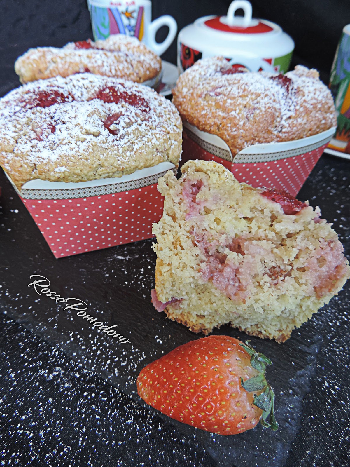 Muffin ricotta cocco e fragole (senza burro)