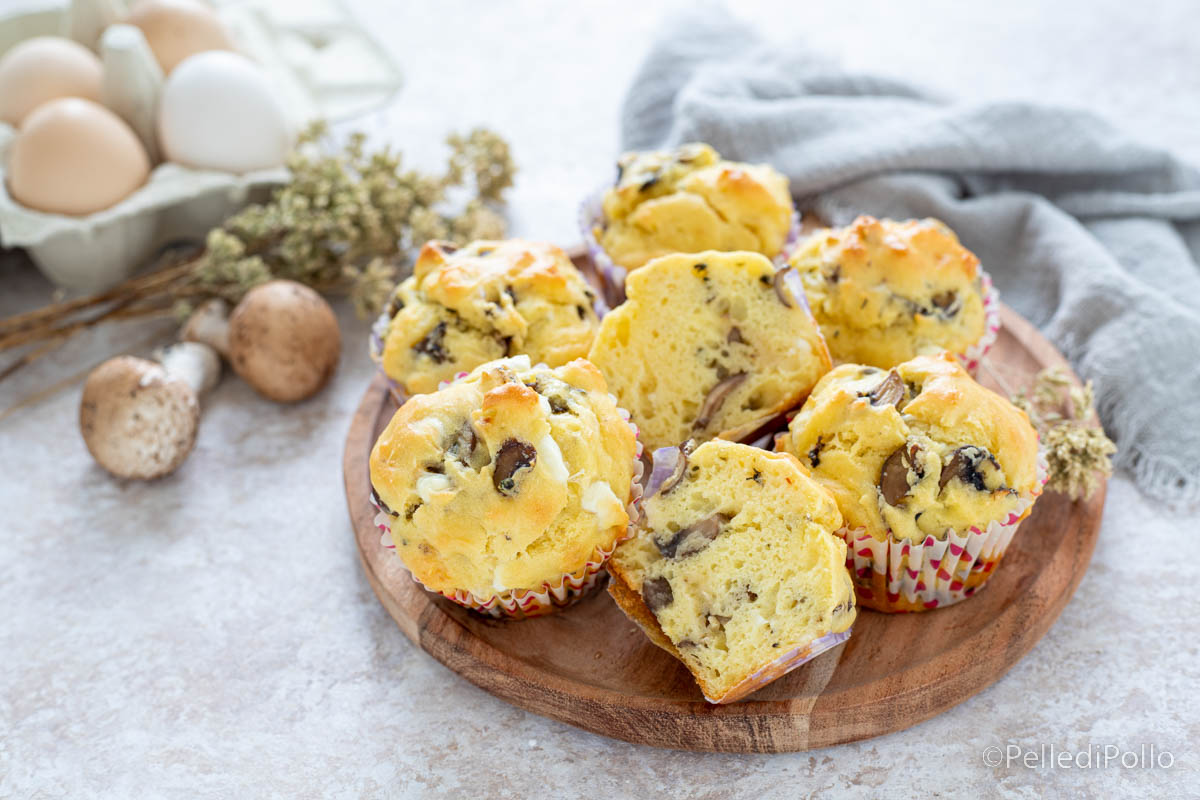 Muffin salati ai funghi